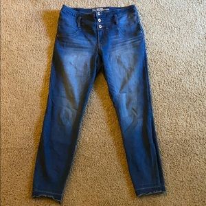 Dark Wash Cropped Skinny Jeans